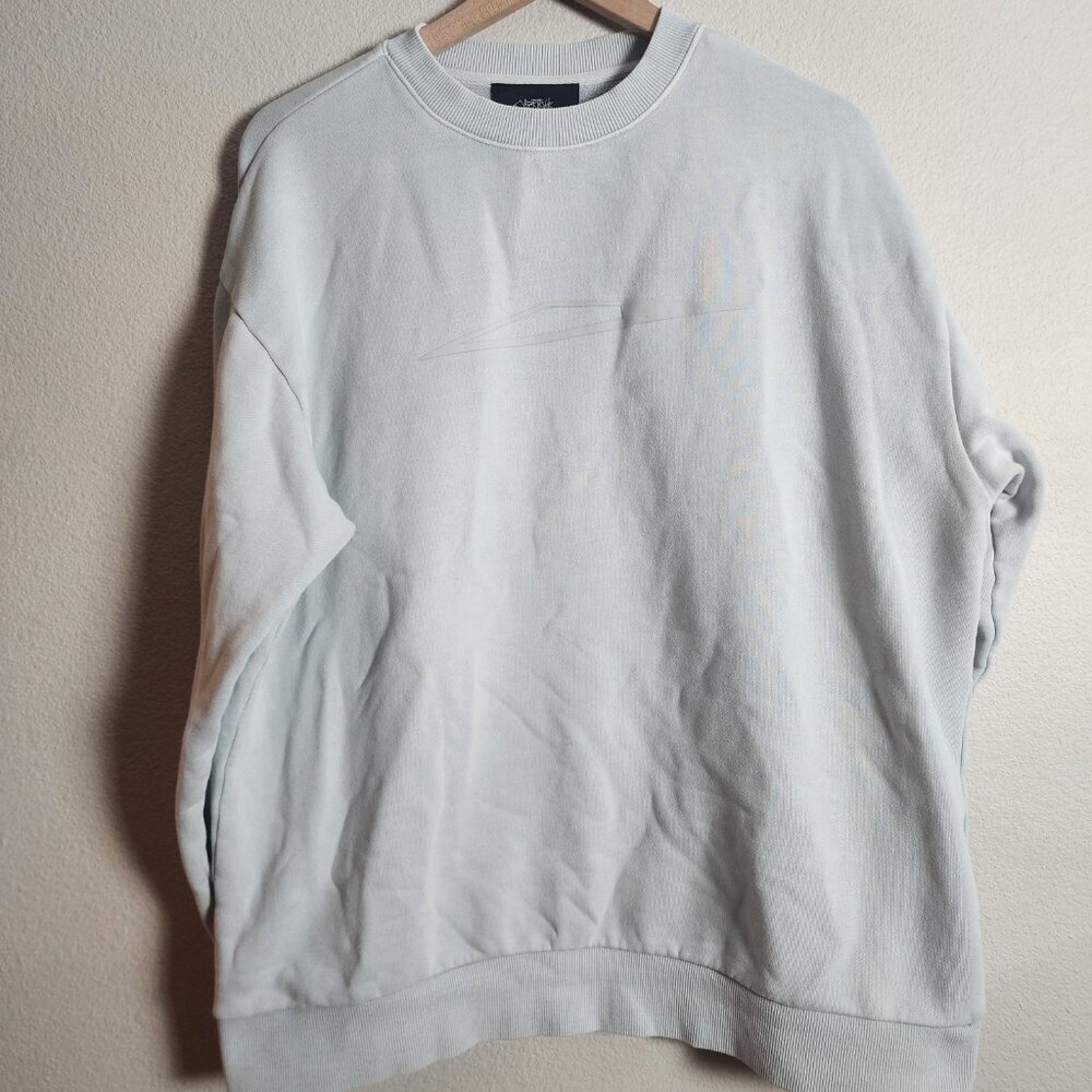 Tesla Cybertruck Logo Sweatshirt Mens Large Gray Crewneck Pullover 100% Cotton